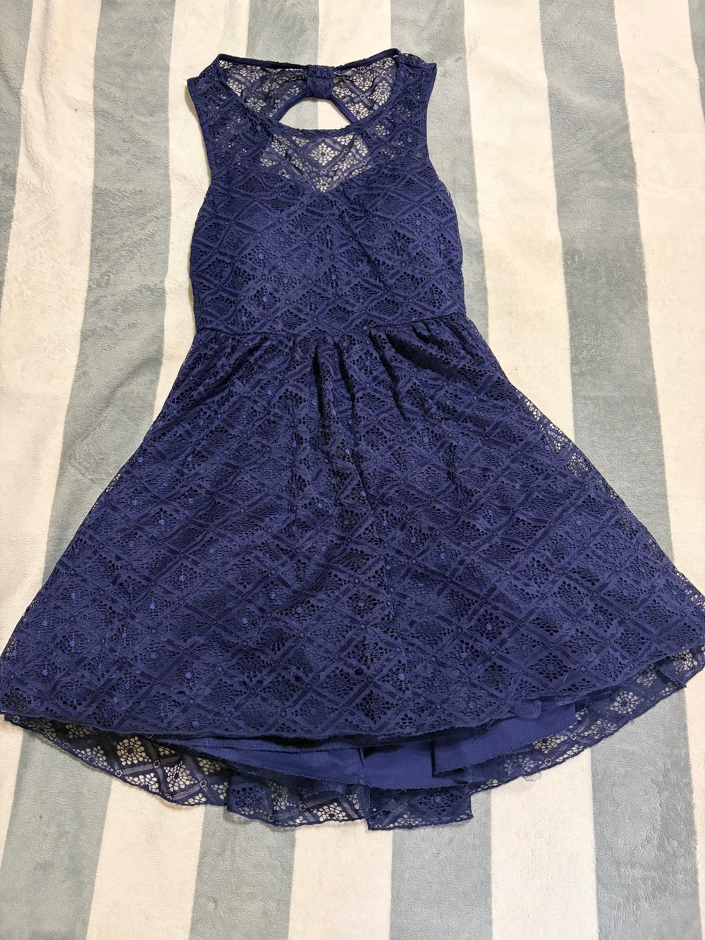 Trixxi Navy Blue Lace Mini Dress